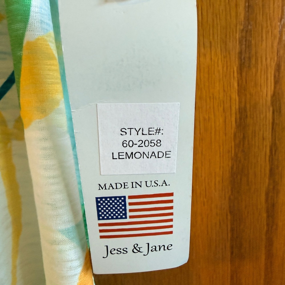 NEW Jess & Jane Women 2X Floral V-Neck Slub Knit Top "Lemonade" 60-2058 - Picture 8 of 8